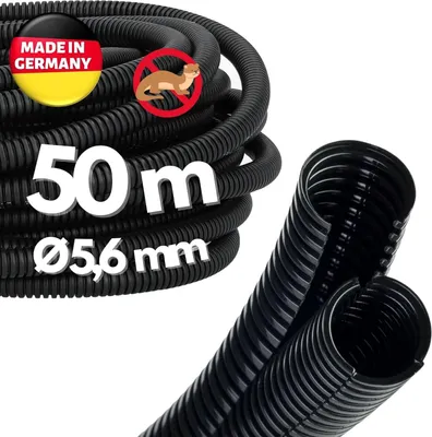 Produktbild von 50 Meter Kalitec Wellrohr Twin NW 7,5 I Wellschlauch zweiteilig I Solarwellrohr I Marderschutzrohr I Leerrohr I Kabelschutz AD 10,3 mm ID 5,6 mm