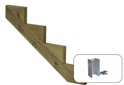 Produktbild von Plus Treppenwange Kiefer 17 cm Stufenhöhe mit Beschlag