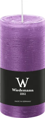 Produktbild von Stumpenkerze aus Paraffin, Mauve, Marble Rustik, Wiedemann, 120/58 mm, Brenndauer ca. 42h, durchgefärbt