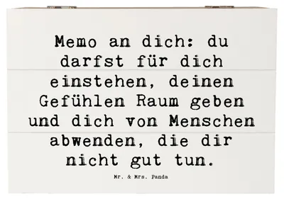 Produktbild von Mr. & Mrs. Panda Kiste Spruch Gefühle Freiheit 22 x 15 cm - Weiß - Geschenk, Selbstliebe, geschenkkiste, Truhe, Motivation, genießen, Box, Gefühl, Authentizität, Zitat