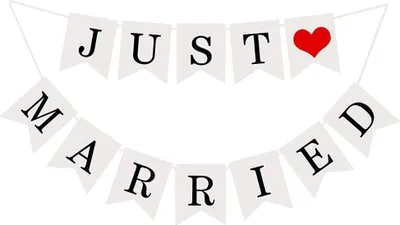 Produktbild von Just Married Girlande Vintage Rustikal Wimpelkette Banner mit Seil Hochzeitsgirlande als Deko für Hochzeit Fest Party Brautdusche Junggesellinnenabschied oder Foto Photo Booth Fotografie