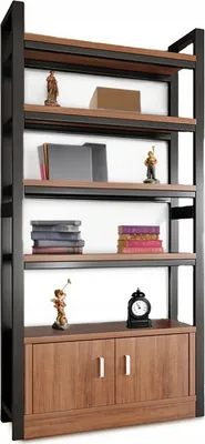 Zdjęcie produktu dla Regał Industrialny Stojący Półka Na Książki Wysoki 190 Cm Metalowa Rama