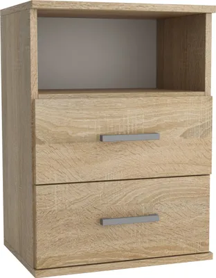 Produktbild von Masseno Nachttisch NOCTA Nachtschrank Beistelltisch für Schlafzimmer 48 x 65,5 x 35 cm Sonoma Eiche