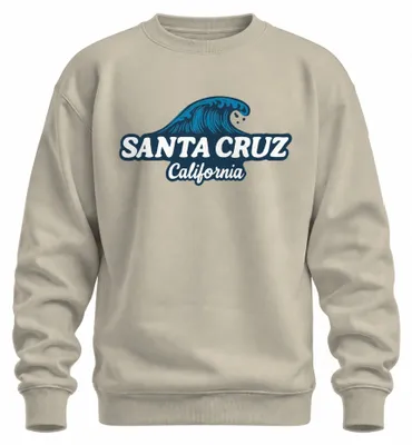 Immagine prodotto di Santa Cruz California Surf Wave Beach Coast Surfer Vintage Unisex Felpa Pullover, Nature, XXL