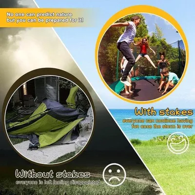 Imagen del producto de Juego de anclajes en espiral para trampolines, pérgolas y casetas de juegos, de alta resistencia, color plateado