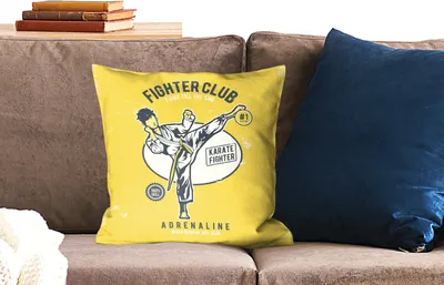 Produktbild von MuchoWow® Zierkissen Sofakissen Wohnzimmer Dekokissen 45x45 cm Karate - Mann - Jahrgang - Schlafpolster - Polster für das Sofa