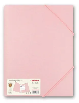 Imagen del producto de Carpeta con goma elástica, tamaño A4, color rosa, marca PENMATE