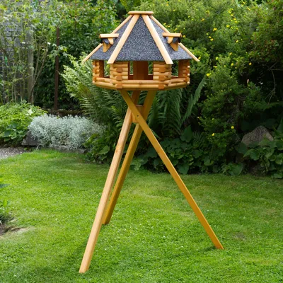 Produktbild von XXL Luxus Vogelhaus, Blickfang, Vogelfutterhaus aus Holz, 70x45 cm, V13s XXL mit Ständer