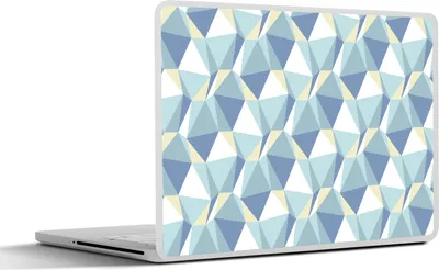 Produktbild von MuchoWow® Laptop Aufkleber Sticker Cover Muster - Blau - Grau - Kariert 32.5x23.5 cm - Sticker für Laptop - Selbstklebend