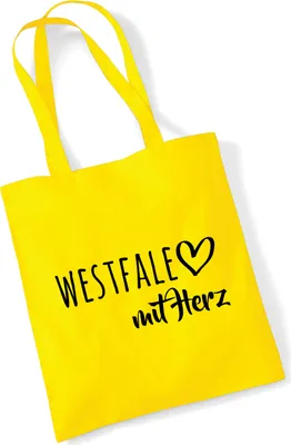 Produktbild von Huuraa Jutebeutel Westfale mit Herz 10 Liter Yellow Baumwolle Tasche Geschenkidee