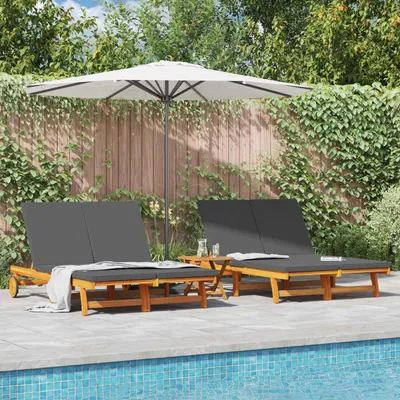 Immagine prodotto di vidaXL Lettino prendisole marrone 125 x 200 x 84 cm in legno massello di acacia