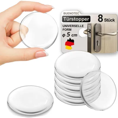 Imagen del producto de Parachoques autoadhesivos, transparentes, paquete de 8 unidades, para proteger paredes y puertas