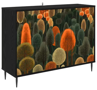 Zdjęcie produktu dla Komoda ZAANDAM, imitacja czarnego dębu, wymiary: 102 x 33 x 76 cm