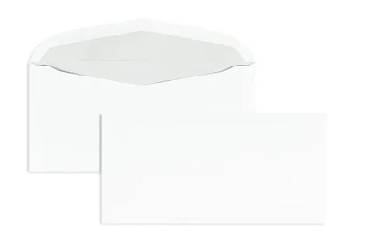 Produktbild von Kuvertierhüllen - Weiß 114 x 229 mm (DIN C6/5) | 80 g/qm Offset | Ohne Fenster | Nassklebung | Geschwungene Klappe | 1000 Stück