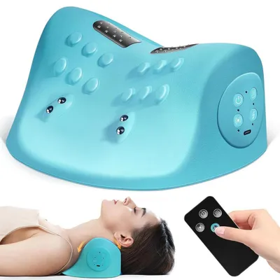 Produktbild von Nackenmassagegerät, Nackenstrecker, Shiatsu Massagegerät, Entspannungskissen für Nacken, mit Wärme, für Schmerzlinderung und Entspannung