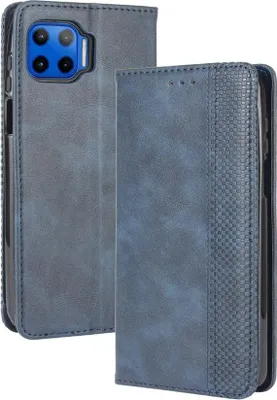 Produktbild von Motorola Moto G 5G Plus Hülle - Coverup Vintage Style Klapphülle - Blau