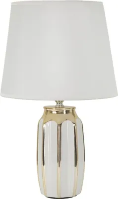 Image de Lampe de table Mauro Ferretti Cassy E27 Ø 25 x 40,5 cm blanc doré