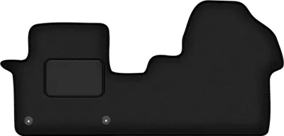 Image de Tapis de sol avant velours sur-mesure pour Citroen Jumpy III (2018-, 3 rangées) noir, jeu 2 pièces, fixations - STANDRAD