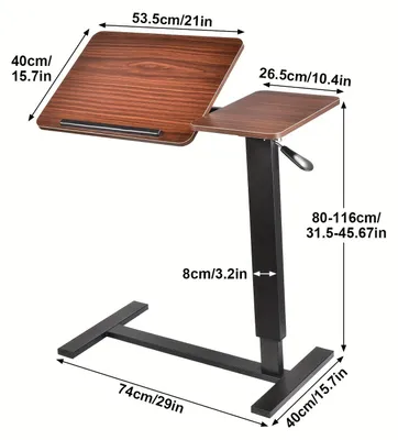 Obrázek produktu pro Mobilní stolek na postel – Nastavitelný stolek na notebook – Hydraulická podložka na notebook – Otočný držák na notebook