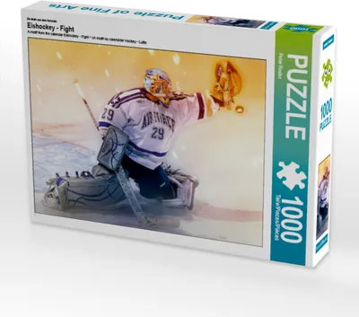 Produktbild von CALVENDO Puzzle Ein Motiv aus dem Kalender Eishockey - Fight 1000 Teile Puzzle quer | 1000 Teile Lege-Größe 64x48cm Foto-Puzzle für glückliche Stunden