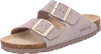 Produktbild von Rohde Damen Pantolette aus Veloursleder mit verstellbaren Schnallen Alba 5590, Größe:39 EU, Farbe:Beige