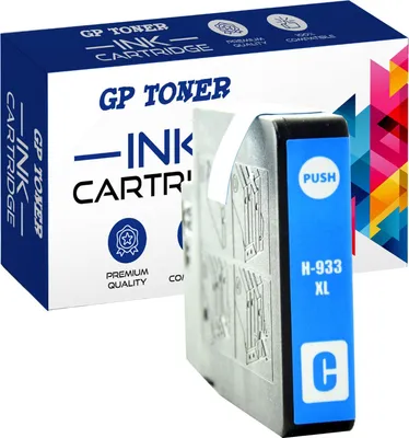A product shot of an ink cartridge and its packaging.