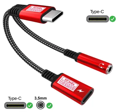 Produktbild von Rot - USB C Audio Adapter AUX Kabel 3,5mm Klinke Kopfhörer Stecker für Samsung Galaxy S22 Ultra, Tab S11 Ultra