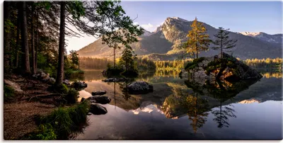 Produktbild von ARTland Leinwandbild Sommermorgen Berchtesgadener Alpen Größe: 60x30 cm