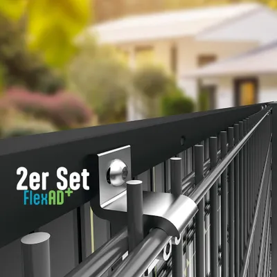Produktbild von Solar Halterung (2er Set) für Doppelstabmatten 6/5/6 & 8/6/8 – V2A PV Befestigung | FlexAD