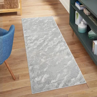 Produktbild von Teppich Läufer Flur Grau - 80x300 cm - Klassisch Modern Vintage-Optik, Meliert, Used-Look