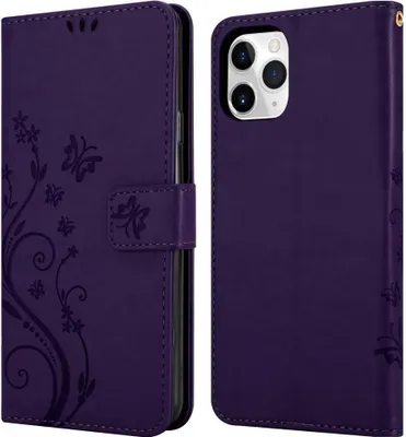 Produktbild von Cadorabo Hülle für Apple iPhone 11 PRO MAX Schutz Hülle in Lila Schutzhülle Handy Hülle Etui Case Blumen Flower