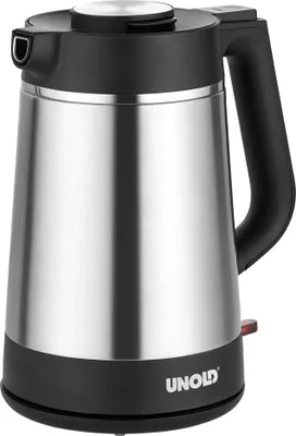 Zdjęcie produktu dla Unold 18715, 1,5 l, 1800 W, Czarny, Stal nierdzewna, Plastik, Stal nierdzewna, Wskaźnik poziomu wody, Bezprzewodowy
