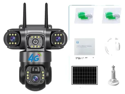 Obrázok produktu pre Solárna kamera, rozlíšenie 15 MP, 10-násobný zoom, 4G kamera, 128 GB