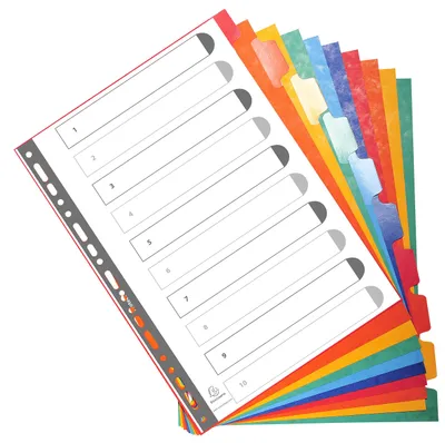 Produktbild von Exacompta Premium-Register DIN A4 10-teilig Colorspankarton verstärkte Taben