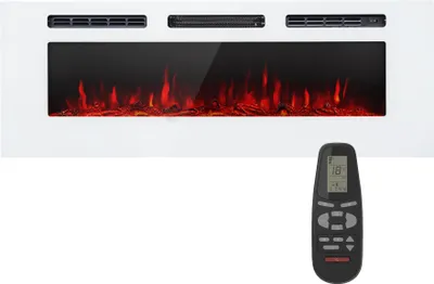 Obrázek produktu pro Klarstein Elektrický krb, elektrické ohřívače do obýváku a interiéru, elektrický krb s LED plameny, krb na dálkové ovládání, ventilátorový ohřívač s časovačem, nastavitelný termostat, ohřívač 1800 W