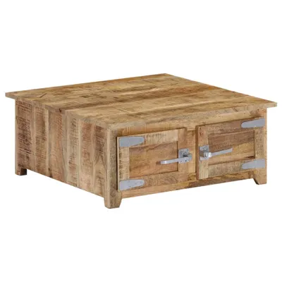 Image de Table basse 70x70x30 cm en bois massif de manguier