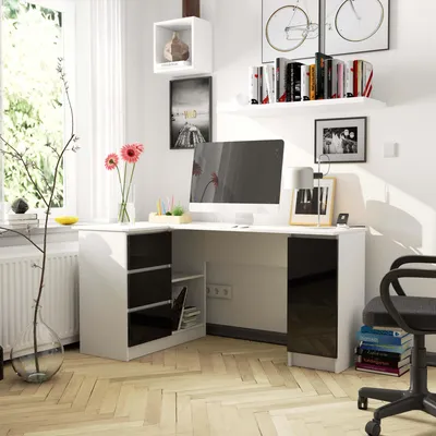 Immagine prodotto di Scrivania con spazio contenitivo | Scrivania da ufficio | 3 cassetti e ripiano