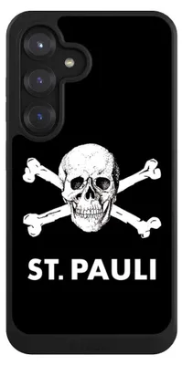 Produktbild von NIVOCASE Hülle für Samsung Galaxy S25  Handyhülle NIVOcore Case Schwarz FC St. Pauli Offizielles Lizenzprodukt Totenkopf