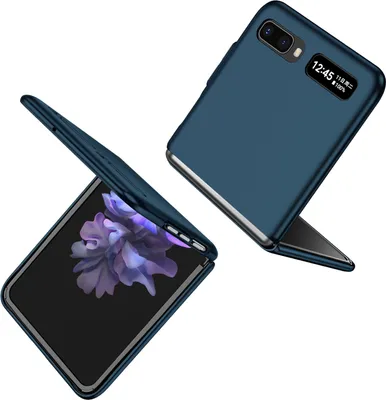 Image de Samsung Galaxy Z Flip Case, étui mince et rigide en PC résistant aux rayures pour Samsung Galaxy Z Flip 5G Bleu foncé