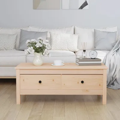 Produktbild von The Living Store Couchtisch 100x50x40 cm Massivholz Kiefer