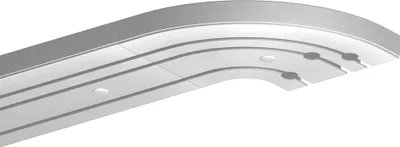Image de Rail à rideaux - blanc - kit complet y compris accessoires 90cm 3 voies + 2 pièces arc de cercle