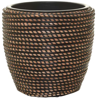 Produktbild von VIVANNO Blumentopf Rattan MASTELLO Rund, Umbra geflochten - 33x30 cm