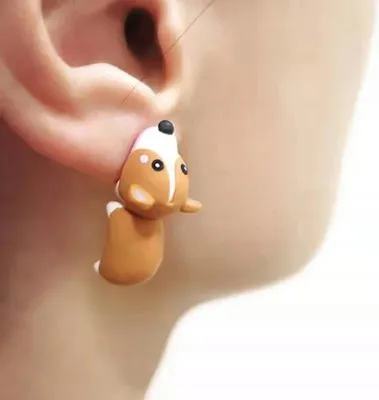 Immagine prodotto di Orecchini da donna Modelli 3D ANIMALI AMORE CANE Corgi