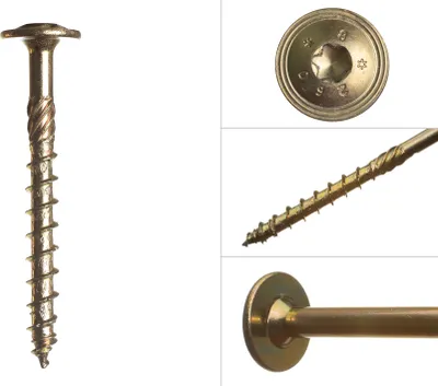 Produktbild von Tellerkopfschrauben gelb verzinkt 8,0 x 80 mm Torx - Schachtel 50 Stück