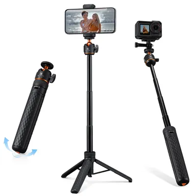 Productafbeelding van K&F CONCEPT 65 cm aluminium selfie stick, ultralicht smartphone statief (175 gram)
