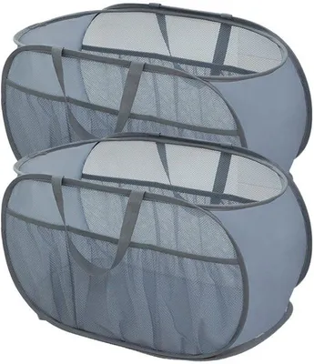 Image de Ensemble de sacs de toilette de voyage, comprenant 2 compartiments, dimensions 36 x 36 x 58 cm, sac de toilette de voyage avec poignée, filet de lavage de voyage, idéal pour les chambres d'enfants, le camping et les voyages (gris, plusieurs poches).