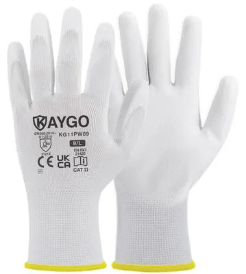 Imagen del producto de Guantes de trabajo con revestimiento de poliuretano, superficie antideslizante, talla L, para trabajos generales