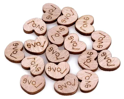 Produktbild von 100 Stück Holzscheiben in Herzform, DIY, Valentinstags- und Hochzeitsdekoration, Ornamente