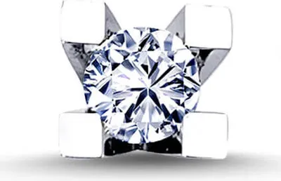 Immagine prodotto di Orecchino solitario da uomo con diamante in oro bianco