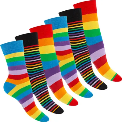 Produktbild von Footstar Damen Herren Ringel Socken (6 Paar) - Fun 35-38